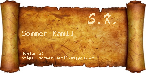 Sommer Kamil névjegykártya